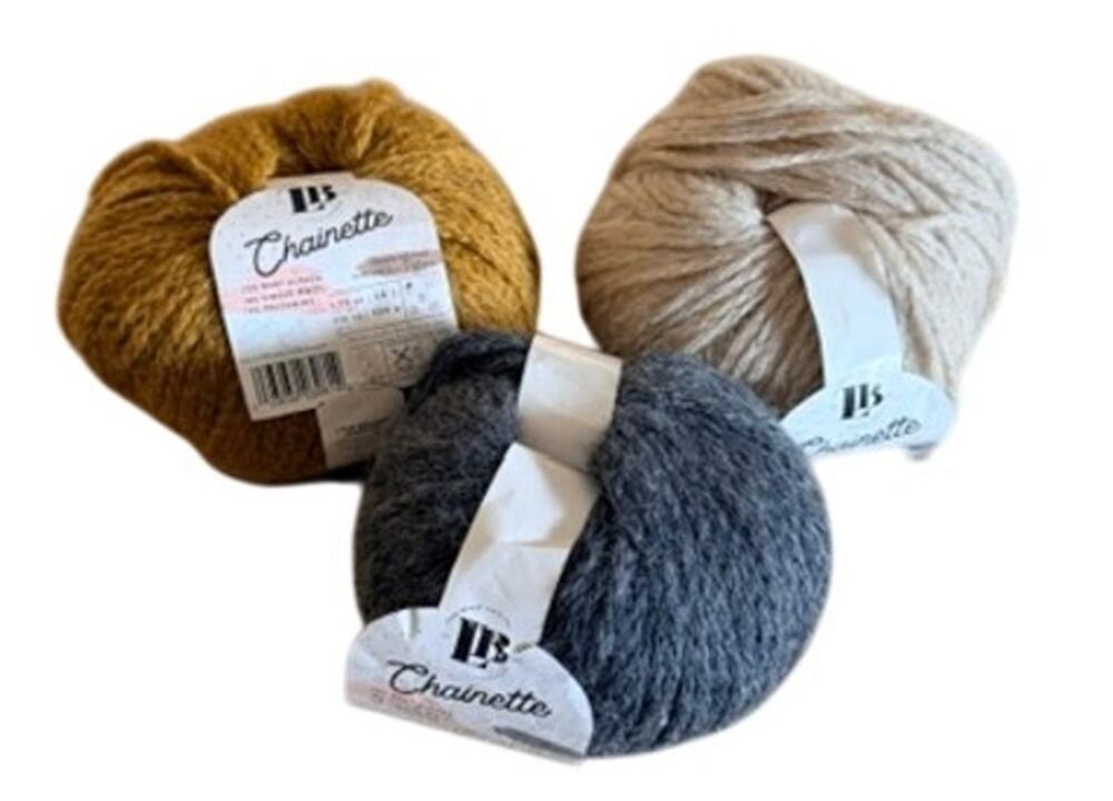 Lion Brand LB Collection Chainette Yarn Baby Alpaca Wool Mustard Beige Charcoal